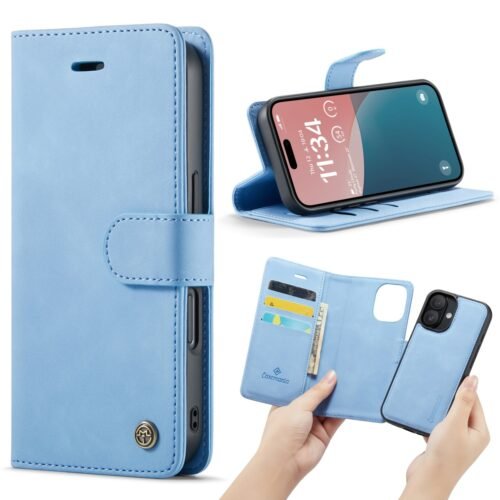Casemania 2-in-1 Magnetic Case - iPhone 16 Plus - Licht Blauw