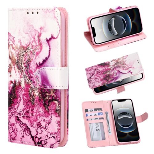 iPhone 16e - Bookcase Print - Marmer Paars