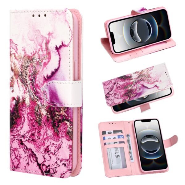 iPhone 16e - Bookcase Print - Marmer Paars