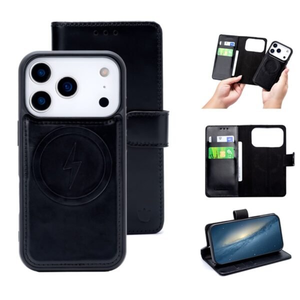 iphone-17-air-casemania-2-in-1-genuine-leather-bookcase-zwa-120784-nl-S.jpg CaseMania 2-in-1 Genuine Leather Bookcase - iPhone 17 Pro - Zwart