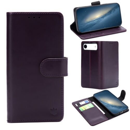 iphone-17-air-casemania-genuine-leather-bookcase-zwart-120662-nl-S.jpg CaseMania Genuine Leather Bookcase - iPhone 17 Air - Paars