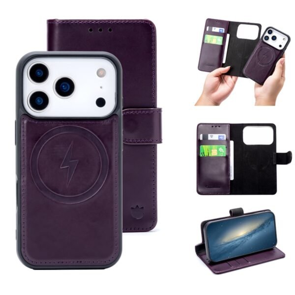 iphone-17-pro-casemania-2-in-1-genuine-leather-bookcase-zwa-120815-nl-S.jpg CaseMania 2-in-1 Genuine Leather Bookcase - iPhone 17 Pro - Paars